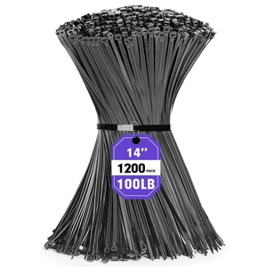 Zip Ties, 1200pcs Black Cable Zip Ties 14 Inch, Heavy Duty Plastic Wire Ties with 100lb Tensile Strength, Self-Locking Black Nylon Tie Wraps for Indoor and Outdoor Zip Ties, 1200pcs Black Cable Zip Ties 14 Inch, Heavy Duty Plastic Wire Ties with 100lb Tensile Strength, Self-Locking Black Nylon Tie Wraps for Indoor and Outdoor
