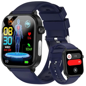 Smart Watch for Men Women (Answer/Make Calls), 1.96" HD Screen Fitness Watch with Blood Pressure/Heart Rate/Sleep/Body Temperature/Stress Monitor, SOS Button, IP68 Waterproof (Blue) Smart Watch for Men Women (Answer/Make Calls), 1.96" HD Screen Fitness Watch with Blood Pressure/Heart Rate/Sleep/Body Temperature/Stress Monitor, SOS Button, IP68 Waterproof (Blue)