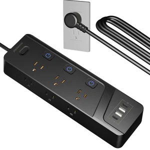 Surge Protector Power Strip with Individual Switches - 6 Wide Spaced Outlet 4 USB Ports(2 USB C), 10ft Extension Cord with Switch On/Off, 1500J, 3 Prong Flat Plug, Wall Mount for Home Office Surge Protector Power Strip with Individual Switches - 6 Wide Spaced Outlet 4 USB Ports(2 USB C), 10ft Extension Cord with Switch On/Off, 1500J, 3 Prong Flat Plug, Wall Mount for Home Office