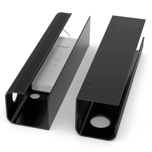 2 Pack Large Capacity Cable Management Tray 31.5in (2xL15.7in), Thick PVC Under Desk Cable Tray Kit with 4 Cable Clips & 5 Ties, Standing Cord Management Desk Organizer for Office or Home, Black 2 Pack Large Capacity Cable Management Tray 31.5in (2xL15.7in), Thick PVC Under Desk Cable Tray Kit with 4 Cable Clips & 5 Ties, Standing Cord Management Desk Organizer for Office or Home, Black