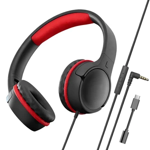 Kids Headphones with Mic, 85/94dB Volume Limit, 3.5mm & USB-C Foldable over-ear design offers comfortable listening for school, online learning, homework, travel, and everyday use Kids Headphones with Mic, 85/94dB Volume Limit, 3.5mm & USB-C Foldable over-ear design offers comfortable listening for school, online learning, homework, travel, and everyday use