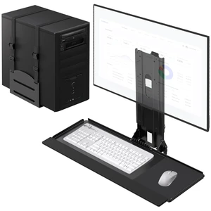 Monitor and Keyboard Wall Mount with CPU Holder,Fits 32",55 lbs All-in-one Wall Mount Saves Desk Space, Keyboard Tray Holds 4.4 lbs, CPU Holder 22 lbs, Height Adjustable, Mouse Pad Included Monitor and Keyboard Wall Mount with CPU Holder,Fits 32",55 lbs All-in-one Wall Mount Saves Desk Space, Keyboard Tray Holds 4.4 lbs, CPU Holder 22 lbs, Height Adjustable, Mouse Pad Included