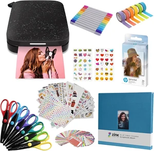 Sprocket Portable 2x3 Instant Photo Printer (Black Noir) Fun Scrapbook Bundle Sprocket Portable 2x3 Instant Photo Printer (Black Noir) Fun Scrapbook Bundle