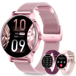 Smart Watches for Women (iPhone/Android), 3 Bands, 1.27" HD Round Fitness Watch Make and Answer Calls, IP68 Waterproof, Heart Rate/Sleep Monitor, 110+ Sports Modes, Lightweight,Pink Smart Watches for Women (iPhone/Android), 3 Bands, 1.27" HD Round Fitness Watch Make and Answer Calls, IP68 Waterproof, Heart Rate/Sleep Monitor, 110+ Sports Modes, Lightweight,Pink