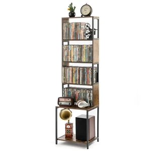 DVD Shelf, 6-Tier CD Storage Rack, Video Game Disc Rack Tower CD Holder with Adjustable Dividers, DVD Stand, Media Storage Shelf for CDs/DVDs, Books, Games DVD Shelf, 6-Tier CD Storage Rack, Video Game Disc Rack Tower CD Holder with Adjustable Dividers, DVD Stand, Media Storage Shelf for CDs/DVDs, Books, Games