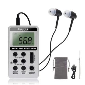 Pocket RadioSmall Personal Mini AM FM Portable Radios with Best Reception Digital Tuning Transistor RadiosEarphones, Lanyard and Rechargeable Battery for Walking Jogging Exercising (Silver) Pocket RadioSmall Personal Mini AM FM Portable Radios with Best Reception Digital Tuning Transistor RadiosEarphones, Lanyard and Rechargeable Battery for Walking Jogging Exercising (Silver)