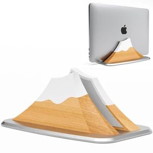 Vertical Laptop Stand - Snow Peak-Shaped Wooden Holder Dock Compatible with MacBook, Surface, Chromebook, Dell & More - Space-Saving Design for All Laptops Vertical Laptop Stand - Snow Peak-Shaped Wooden Holder Dock Compatible with MacBook, Surface, Chromebook, Dell & More - Space-Saving Design for All Laptops