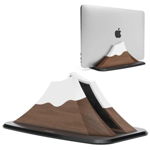 Vertical Laptop Stand - Snow Peak-Shaped Wooden Holder Dock Compatible with MacBook, Surface, Chromebook, Dell & More - Space-Saving Design for All Laptops,Walnut Finish Vertical Laptop Stand - Snow Peak-Shaped Wooden Holder Dock Compatible with MacBook, Surface, Chromebook, Dell & More - Space-Saving Design for All Laptops,Walnut Finish