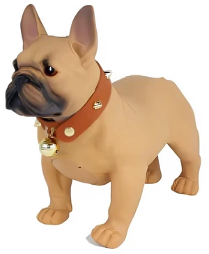 Bulldog Style Rechargeable Bluetooth Speaker with Built-in FM Radio and USB Charging Cable for Clear and Loud Sounds, Brown Bulldog Style Rechargeable Bluetooth Speaker with Built-in FM Radio and USB Charging Cable for Clear and Loud Sounds, Brown