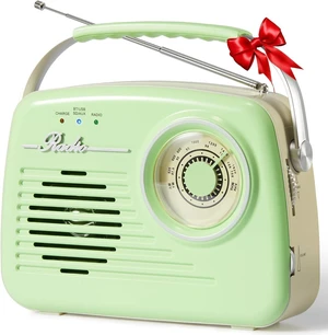 Radios Portable AM FM, Battery Powered, Retro Vintage Radio with Bluetooth, Easy to Use Large Dial for Home/Outdoor/Kitchen (Green) Radios Portable AM FM, Battery Powered, Retro Vintage Radio with Bluetooth, Easy to Use Large Dial for Home/Outdoor/Kitchen (Green)