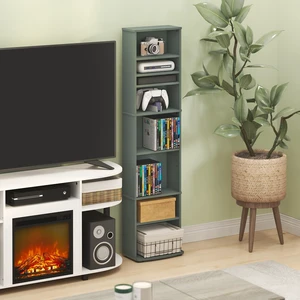 Jaya DVD Shelf, 8-Tier Tall Narrow CD Rack, Light Sage Media Shelf with Adjustable Shelves, Storage Cabinets for CD Bluray Game Disc, Easy Assembly, for Living Room, Home Office Jaya DVD Shelf, 8-Tier Tall Narrow CD Rack, Light Sage Media Shelf with Adjustable Shelves, Storage Cabinets for CD Bluray Game Disc, Easy Assembly, for Living Room, Home Office