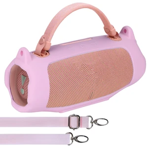 Silicone Cover Compatible with JBL Charge 6 Portable Speaker Precisely Tailored Silicone Cover, Anti-Slip Texture, Shock Buffer Protection, Lightweight Carry, Pink Cover Silicone Cover Compatible with JBL Charge 6 Portable Speaker Precisely Tailored Silicone Cover, Anti-Slip Texture, Shock Buffer Protection, Lightweight Carry, Pink Cover