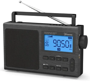 Portable Bluetooth AM FM Shortwave Radio AC & Battery Powered Bass boost, strong reception, digital clock, alarm & sleep timer, telescopic antenna, compact gift for seniors Portable Bluetooth AM FM Shortwave Radio AC & Battery Powered Bass boost, strong reception, digital clock, alarm & sleep timer, telescopic antenna, compact gift for seniors