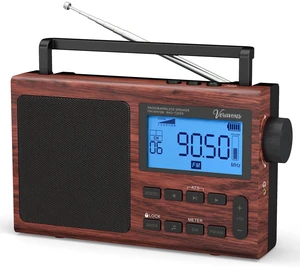 Portable Bluetooth AM FM Shortwave Radio AC & Battery Powered Bass boost, strong reception, digital clock, alarm & sleep timer, telescopic antenna, compact gift for seniors Portable Bluetooth AM FM Shortwave Radio AC & Battery Powered Bass boost, strong reception, digital clock, alarm & sleep timer, telescopic antenna, compact gift for seniors