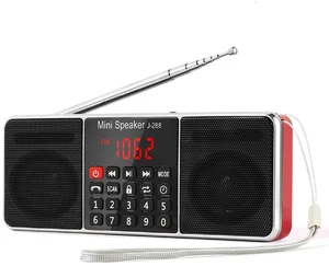 J-288 Portable Radio AM FM Radio, Stereo Bluetooth Speaker Sleep Timer, Power-Saving Display, Ultra-Long Antenna, AUX Input & USB Disk & TF Card MP3 Player, NO Manual Preset J-288 Portable Radio AM FM Radio, Stereo Bluetooth Speaker Sleep Timer, Power-Saving Display, Ultra-Long Antenna, AUX Input & USB Disk & TF Card MP3 Player, NO Manual Preset