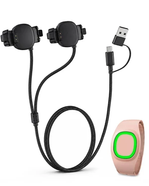 Compatible with MagicBand+ Charger 2-in-1, Nylon-Braided USB-C & USB-A 2ft Charger for Disney MagicBand+, 2 Charging Heads, Replacement Travel Charge, for Magic Band Plus Watch Charging Cable Compatible with MagicBand+ Charger 2-in-1, Nylon-Braided USB-C & USB-A 2ft Charger for Disney MagicBand+, 2 Charging Heads, Replacement Travel Charge, for Magic Band Plus Watch Charging Cable