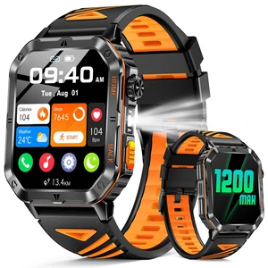 Military Smart Watch for Men, 2.01" Fitness Tracker, 1200mAh Long Battery LED Flashlight, Bluetooth Calling, IP68 Waterproof, 100+ Sports Modes, Activity Tracking, Compatible with Android & iPhone Military Smart Watch for Men, 2.01" Fitness Tracker, 1200mAh Long Battery LED Flashlight, Bluetooth Calling, IP68 Waterproof, 100+ Sports Modes, Activity Tracking, Compatible with Android & iPhone