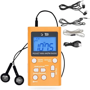 MPR-AF1 AM FM Personal Radio with Two Types of Stereo Headphones, Clock, Great Reception and Long Battery Life, Mini Pocket Walkman Radio with Headphones (Orange) MPR-AF1 AM FM Personal Radio with Two Types of Stereo Headphones, Clock, Great Reception and Long Battery Life, Mini Pocket Walkman Radio with Headphones (Orange)