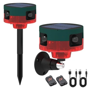 Solar Outdoor Motion Sensor Alarm: Dog Barking&Gunshot Sound, 129db Loud Siren,Support Recording, 13 Kinds of Sound Strobe Light.2PCS Solar Outdoor Motion Sensor Alarm: Dog Barking&Gunshot Sound, 129db Loud Siren,Support Recording, 13 Kinds of Sound Strobe Light.2PCS