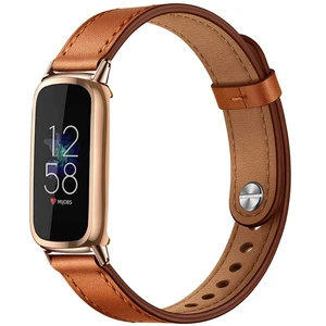 Elegant Slim Leather Bands Compatible with Fitbit Luxe Strap Wristband, Soft,Bracelet,Replacement,for Fitbit Luxe Fitness and Wellness Tracker,Women Elegant Slim Leather Bands Compatible with Fitbit Luxe Strap Wristband, Soft,Bracelet,Replacement,for Fitbit Luxe Fitness and Wellness Tracker,Women