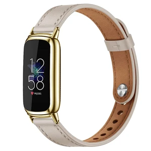 Elegant Slim Leather Bands Compatible with Fitbit Luxe Strap Wristband, Soft,Bracelet,Replacement,for Fitbit Luxe Fitness and Wellness Tracker,Women Elegant Slim Leather Bands Compatible with Fitbit Luxe Strap Wristband, Soft,Bracelet,Replacement,for Fitbit Luxe Fitness and Wellness Tracker,Women