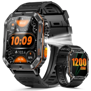 Military Smarty Watch for Men, 2.01" Smartwatch with 1200mAh Battery, Flashlight, Answer/Make Calls, Heart Rate/Sleep Monitor 100+ Sport Modes Fitness Tracker for Android/iPhone Military Smarty Watch for Men, 2.01" Smartwatch with 1200mAh Battery, Flashlight, Answer/Make Calls, Heart Rate/Sleep Monitor 100+ Sport Modes Fitness Tracker for Android/iPhone