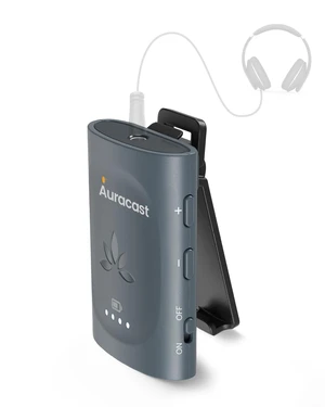 AuraClip - Auracast Receiver with 3.5mm AUX Output Works with any Auracast Transmitter, Clip-On Design, Ideal for Public Venues AuraClip - Auracast Receiver with 3.5mm AUX Output Works with any Auracast Transmitter, Clip-On Design, Ideal for Public Venues