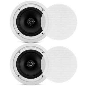 8 Ceiling Wall Mount Speakers - Pair of 2-Way Midbass Woofer Speaker 70v Transformer Directable 1 Titanium Dome Tweeter Design w/ 55Hz-22kHz Frequency Response & 300 Watts Peak - PDIC80T White 8 Ceiling Wall Mount Speakers - Pair of 2-Way Midbass Woofer Speaker 70v Transformer Directable 1 Titanium Dome Tweeter Design w/ 55Hz-22kHz Frequency Response & 300 Watts Peak - PDIC80T White
