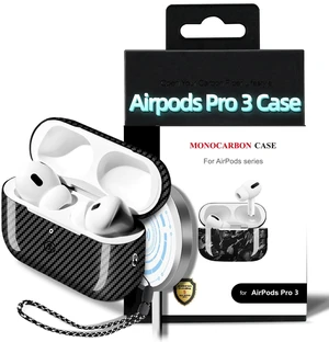 Real Carbon Fiber Case for AirPods Pro 3, Slim Protective Hard Cover with Lanyard, Compatible with MagSafe, Scratch-Resistant & Drop-Proof-Twill Glossy Black Real Carbon Fiber Case for AirPods Pro 3, Slim Protective Hard Cover with Lanyard, Compatible with MagSafe, Scratch-Resistant & Drop-Proof-Twill Glossy Black
