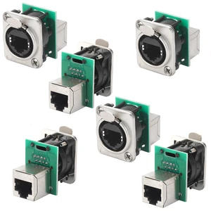 6PCS NE8FDP-B Ethercon RJ45 Panel Mount Chassis Socket Pass/Feed Through, D Series, Cat5E Panel Mount Connector 6PCS NE8FDP-B Ethercon RJ45 Panel Mount Chassis Socket Pass/Feed Through, D Series, Cat5E Panel Mount Connector