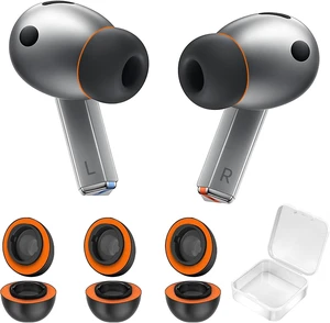 Best Memory Foam&Silicone Hybrid Ear Tips for Samsung Galaxy Buds3 Pro,Double Layer Anti-Slip,Ultra-Comfort,Better Noise Cancellation,Fit in The Charging Case,3 Pairs (Black Orange, S) Best Memory Foam&Silicone Hybrid Ear Tips for Samsung Galaxy Buds3 Pro,Double Layer Anti-Slip,Ultra-Comfort,Better Noise Cancellation,Fit in The Charging Case,3 Pairs (Black Orange, S)