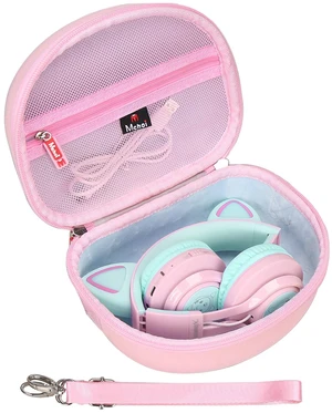 Hard Case Suitable for Riwbox CT-7 Pink/for Jack CT-7S Cat Green 3.5mm/ for iClever IC-HS01 Bluetooth Wireless Over-Ear Headphones Headset for Kids Travel Protective Case, Pale Pink, Case Only Hard Case Suitable for Riwbox CT-7 Pink/for Jack CT-7S Cat Green 3.5mm/ for iClever IC-HS01 Bluetooth Wireless Over-Ear Headphones Headset for Kids Travel Protective Case, Pale Pink, Case Only