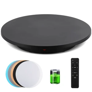 Cordless & Rechargeable Photography Turntable 16.5inch/220lbs Motorized Rotating Display Stand 360 Degree with Remote Control Electric Turntable for Products Photo or Short Video (Black) Cordless & Rechargeable Photography Turntable 16.5inch/220lbs Motorized Rotating Display Stand 360 Degree with Remote Control Electric Turntable for Products Photo or Short Video (Black)
