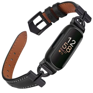 Leather Bands Compatible with Fitbit Inspire 3 Bands,Black Replacement,D-Shaped,Watch,Straps,Soft,Wristband,for Fitbit Inspire 3 Fitness,Tracker,Women&Men Leather Bands Compatible with Fitbit Inspire 3 Bands,Black Replacement,D-Shaped,Watch,Straps,Soft,Wristband,for Fitbit Inspire 3 Fitness,Tracker,Women&Men
