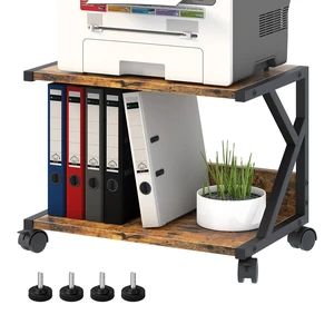 Desktop Printer Stand with 2 Tier Wood Storage Shelves,Under Desk Printer Table,Multi-Purpose Home Office Desk Organizer for Fax Machine, Scanner (Rustic Brown) Desktop Printer Stand with 2 Tier Wood Storage Shelves,Under Desk Printer Table,Multi-Purpose Home Office Desk Organizer for Fax Machine, Scanner (Rustic Brown)