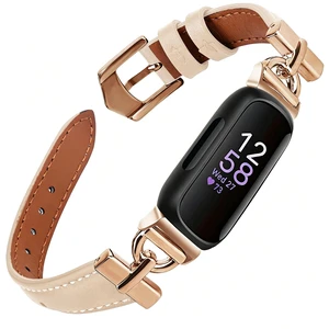 Leather Bands Compatible with Fitbit Inspire 3 Bands,Beige/Rose Gold Replacement,D-Shaped,Watch,Straps,Soft,Wristband,for Fitbit Inspire 3 Fitness,Tracker,Women&Men Leather Bands Compatible with Fitbit Inspire 3 Bands,Beige/Rose Gold Replacement,D-Shaped,Watch,Straps,Soft,Wristband,for Fitbit Inspire 3 Fitness,Tracker,Women&Men