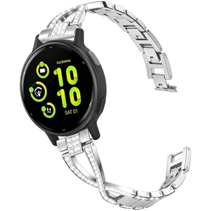 20mm Metal Bands Compatible with Garmin Vivoactive 5/6/3, 20mm Bling Diamond Bracelet Strap Jewelry Wristband for Forerunner 165/55/245/645 Women 20mm Metal Bands Compatible with Garmin Vivoactive 5/6/3, 20mm Bling Diamond Bracelet Strap Jewelry Wristband for Forerunner 165/55/245/645 Women