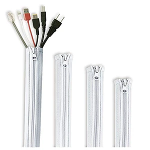 Office Cable Management kit with Zipper 19 Inch, 4 Pieces -White Cord Organizer System Flexible Wire Hider Cover with Zipper, Avoid Messy Cables for PC, Computer, Home Theater Office Cable Management kit with Zipper 19 Inch, 4 Pieces -White Cord Organizer System Flexible Wire Hider Cover with Zipper, Avoid Messy Cables for PC, Computer, Home Theater