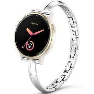Thin Metal Strap Compatible with Garmin Vivoactive 6 Watch Bands/Vivoactive 5/3/3 Music, 20mm Slim Dressy Stainless Steel Bracelet for Approach S50 S44 S42 S40/Venu Sq 2/Forerunner 165/55 Thin Metal Strap Compatible with Garmin Vivoactive 6 Watch Bands/Vivoactive 5/3/3 Music, 20mm Slim Dressy Stainless Steel Bracelet for Approach S50 S44 S42 S40/Venu Sq 2/Forerunner 165/55