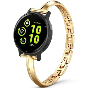 Thin Metal Strap Compatible with Garmin Vivoactive 6 Watch Bands/Vivoactive 5/3/3 Music, 20mm Slim Dressy Stainless Steel Bracelet for Approach S50 S44 S42 S40/Venu Sq 2/Forerunner 165/55 Thin Metal Strap Compatible with Garmin Vivoactive 6 Watch Bands/Vivoactive 5/3/3 Music, 20mm Slim Dressy Stainless Steel Bracelet for Approach S50 S44 S42 S40/Venu Sq 2/Forerunner 165/55