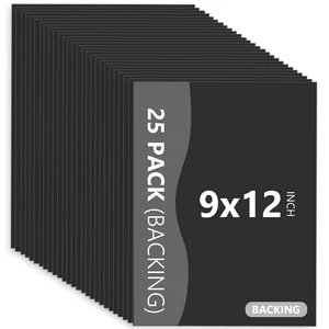 25 Pack Backing Boards, 9x12 Uncut Black Mat Boards Acid Free Backerboards for Art Prints, Ideal for Photos, Pictures, Prints, and Frames 25 Pack Backing Boards, 9x12 Uncut Black Mat Boards Acid Free Backerboards for Art Prints, Ideal for Photos, Pictures, Prints, and Frames