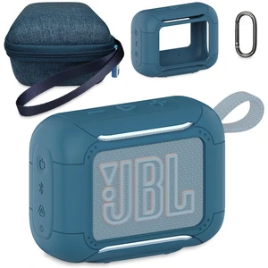 Protective Case for JBL Go 5 Portable Bluetooth Speaker Accessories Hard Carrying Case and Silicone Cover with Metal Carabiner (Blue Case) Protective Case for JBL Go 5 Portable Bluetooth Speaker Accessories Hard Carrying Case and Silicone Cover with Metal Carabiner (Blue Case)