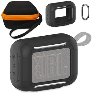 Protective Case for JBL Go 5 Portable Bluetooth Speaker Accessories Hard Carrying Case and Silicone Cover with Metal Carabiner (Black Case) Protective Case for JBL Go 5 Portable Bluetooth Speaker Accessories Hard Carrying Case and Silicone Cover with Metal Carabiner (Black Case)