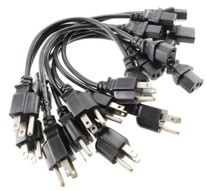 CablesOnline 10-Pack 1ft. Short 3-Conductor PC Power Cord, 18AWG, NEMA 5-15p to IEC C13 Cable, PC-111-10 CablesOnline 10-Pack 1ft. Short 3-Conductor PC Power Cord, 18AWG, NEMA 5-15p to IEC C13 Cable, PC-111-10