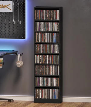 8 Tier CD Storage Rack with Adjustable Shelves, DVD Organizer Shelf CD Tower, Freestanding Media Storage Cabinet for Living Room Home Office, Holds Up to 260+ CDs (Black) 8 Tier CD Storage Rack with Adjustable Shelves, DVD Organizer Shelf CD Tower, Freestanding Media Storage Cabinet for Living Room Home Office, Holds Up to 260+ CDs (Black)