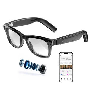 AI Smart Glasses with Camera,8MP Photo Camera Glasses,1080P Video Recording Glasses with Dual Mic Noise Cancellation,Bluetooth Open-Ear Audio,Real-Time Translation,for Men Women(Clear Lenses) AI Smart Glasses with Camera,8MP Photo Camera Glasses,1080P Video Recording Glasses with Dual Mic Noise Cancellation,Bluetooth Open-Ear Audio,Real-Time Translation,for Men Women(Clear Lenses)