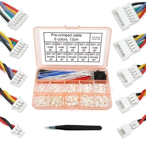1.25mm Male and Female Connectors Socket and Plug with Pre-Crimped Cables Compatible with JST Molex PicoBlade 1.25 for Pixhawk Silicone 13cm Wire (Male and Female) 1.25mm Male and Female Connectors Socket and Plug with Pre-Crimped Cables Compatible with JST Molex PicoBlade 1.25 for Pixhawk Silicone 13cm Wire (Male and Female)