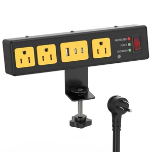 Desk Clamp Surge Protector USB, Heavy Duty, 4FT, 20W, 1. Metal Shell, Home Office, Gaming Standing Desktop Accessories, Power Strip, 4800J, Flat Plug Extension Cord Extender Desk Clamp Surge Protector USB, Heavy Duty, 4FT, 20W, 1. Metal Shell, Home Office, Gaming Standing Desktop Accessories, Power Strip, 4800J, Flat Plug Extension Cord Extender