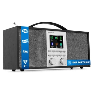 SR40 Stereo Internet Radio WiFi, Podcast, Bluetooth, FM, 10hr Play Wooden Cabinet with True 2.0 Stereo, AUX-in, Rechargeable & Handle, 150 Presets, Alarm & Sleep Timer, Headphone Jack, Black SR40 Stereo Internet Radio WiFi, Podcast, Bluetooth, FM, 10hr Play Wooden Cabinet with True 2.0 Stereo, AUX-in, Rechargeable & Handle, 150 Presets, Alarm & Sleep Timer, Headphone Jack, Black