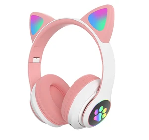 Kids Bluetooth Wireless Over-Ear Cat Ear Headphones with Microphone for Kids Teens Adults (Pink) Kids Bluetooth Wireless Over-Ear Cat Ear Headphones with Microphone for Kids Teens Adults (Pink)